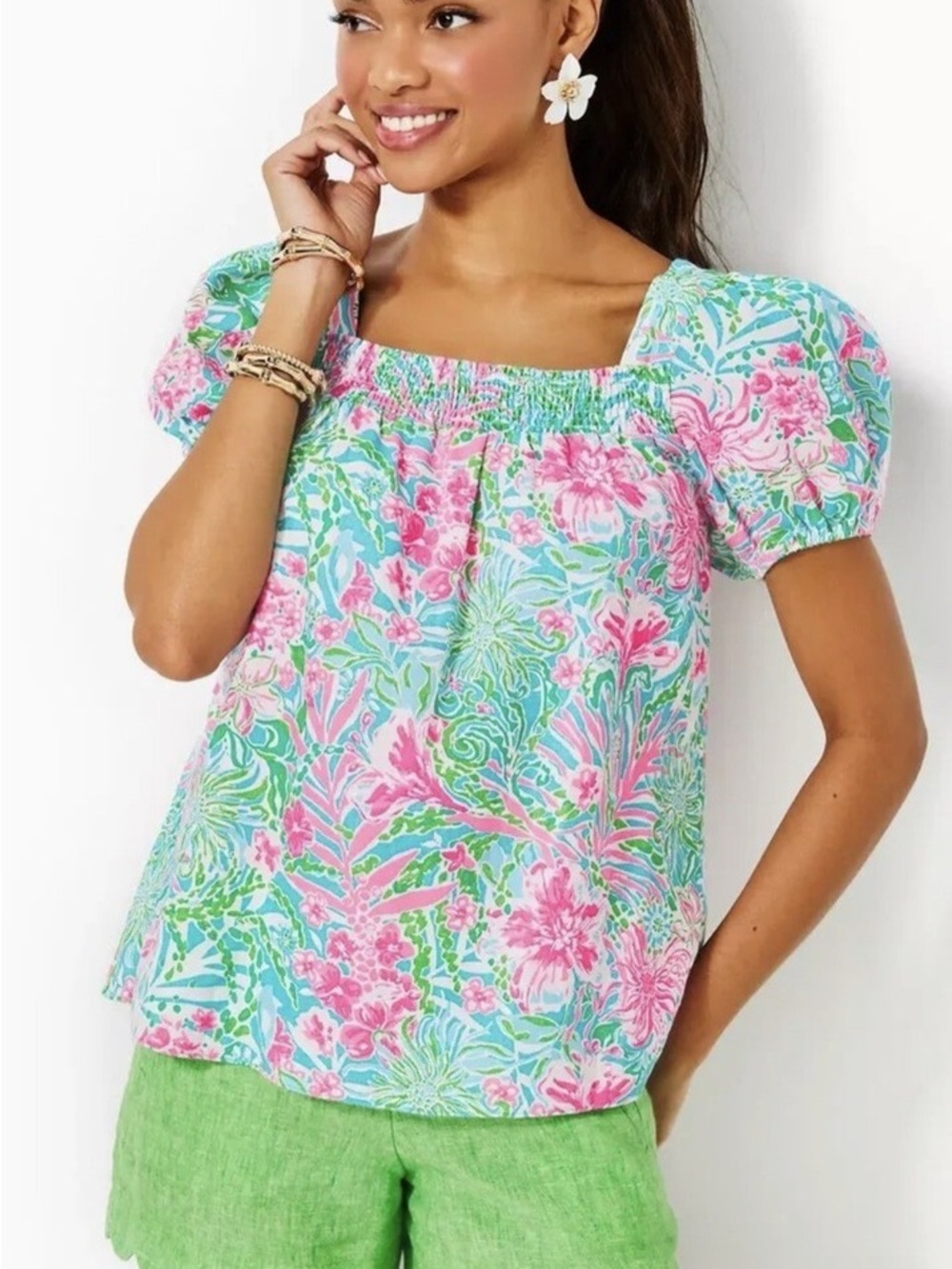 Lilly Pulitzer “Keating” 100% Linen Top